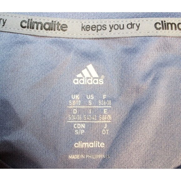 Womens adidas Climalite Short Sleeve Shirt Top Small Gray Athletic Running - Picture 2 of 3